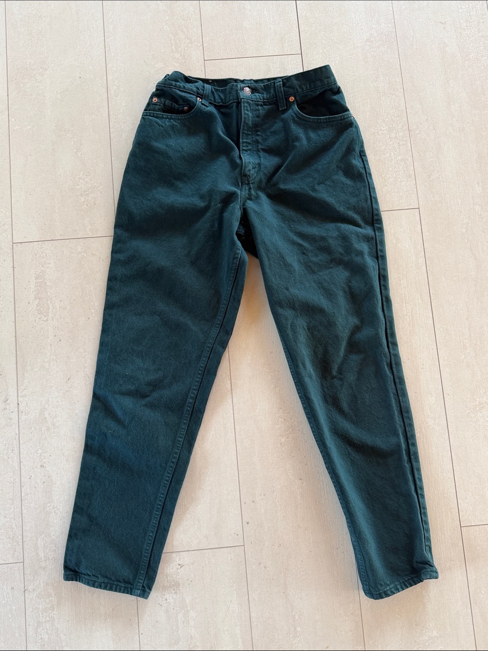 Vintage 90s Levi's 551 Relaxed Fit Tapered Leg Green Jeans Size 12 Med